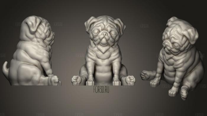 Pug Supportless stl model for CNC